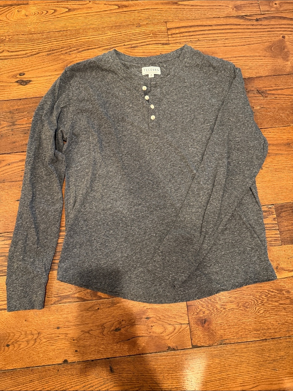 Tecovas Men's Heather Gray Henley Long Sleeve Shirt